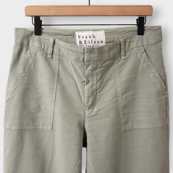 Frank & Eileen Jameson Utility Jogger Sage Green Cotton Flax Stretch Sz 10 - Picture 2 of 11